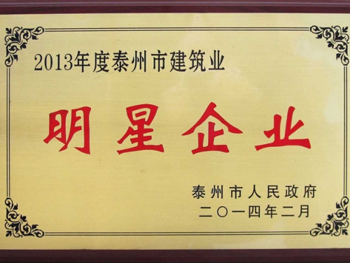 2013泰州市建筑業(yè)明星企業(yè)